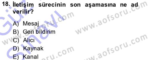 Spor ve Medya İlişkisi Dersi 2014 - 2015 Yılı (Vize) Ara Sınav Soruları 18. Soru