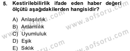 Spor ve Medya İlişkisi Dersi 2014 - 2015 Yılı (Vize) Ara Sınav Soruları 5. Soru