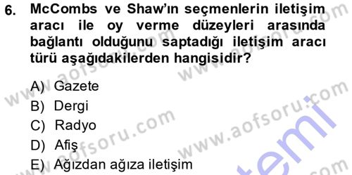 Spor ve Medya İlişkisi Dersi 2014 - 2015 Yılı (Vize) Ara Sınav Soruları 6. Soru