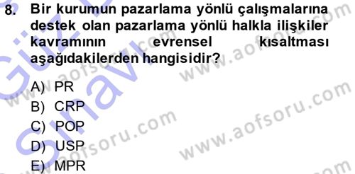 Spor ve Medya İlişkisi Dersi 2014 - 2015 Yılı (Vize) Ara Sınav Soruları 8. Soru