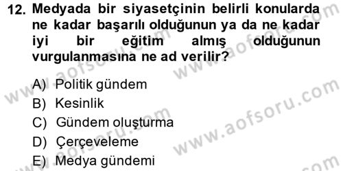 Spor ve Medya İlişkisi Dersi 2014 - 2015 Yılı (Final) Dönem Sonu Sınav Soruları 12. Soru