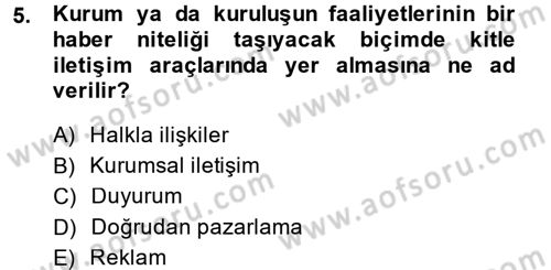 Spor ve Medya İlişkisi Dersi 2014 - 2015 Yılı (Final) Dönem Sonu Sınav Soruları 5. Soru