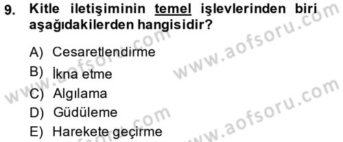 Spor ve Medya İlişkisi Dersi 2014 - 2015 Yılı (Final) Dönem Sonu Sınav Soruları 9. Soru