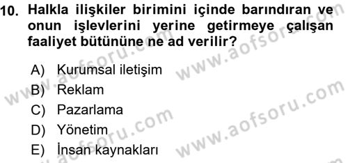 Spor ve Medya İlişkisi Dersi 2015 - 2016 Yılı (Vize) Ara Sınav Soruları 10. Soru
