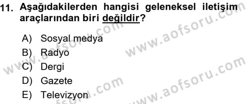 Spor ve Medya İlişkisi Dersi 2015 - 2016 Yılı (Vize) Ara Sınav Soruları 11. Soru