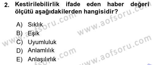 Spor ve Medya İlişkisi Dersi 2015 - 2016 Yılı (Vize) Ara Sınav Soruları 2. Soru