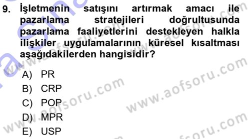 Spor ve Medya İlişkisi Dersi 2015 - 2016 Yılı (Vize) Ara Sınav Soruları 9. Soru