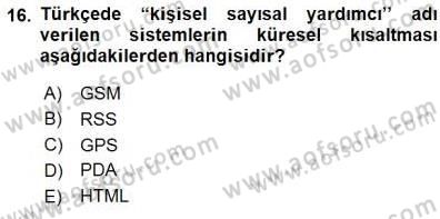 Spor ve Medya İlişkisi Dersi 2015 - 2016 Yılı (Final) Dönem Sonu Sınav Soruları 16. Soru