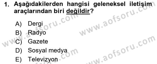Spor ve Medya İlişkisi Dersi 2015 - 2016 Yılı Tek Ders Sınav Soruları 1. Soru