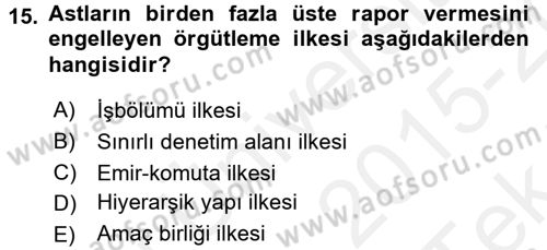 Spor ve Medya İlişkisi Dersi 2015 - 2016 Yılı Tek Ders Sınav Soruları 15. Soru