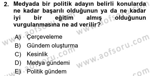 Spor ve Medya İlişkisi Dersi 2015 - 2016 Yılı Tek Ders Sınav Soruları 2. Soru