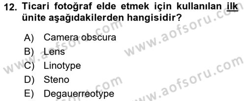 Spor ve Medya İlişkisi Dersi 2016 - 2017 Yılı 3 Ders Sınav Soruları 12. Soru