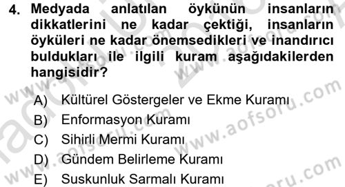 Spor ve Medya İlişkisi Dersi 2016 - 2017 Yılı (Vize) Ara Sınav Soruları 4. Soru