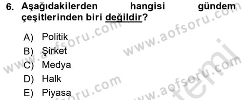 Spor ve Medya İlişkisi Dersi 2016 - 2017 Yılı (Vize) Ara Sınav Soruları 6. Soru