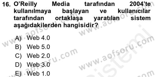 Spor ve Medya İlişkisi Dersi 2016 - 2017 Yılı (Final) Dönem Sonu Sınav Soruları 16. Soru