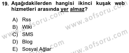 Spor ve Medya İlişkisi Dersi 2016 - 2017 Yılı (Final) Dönem Sonu Sınav Soruları 19. Soru