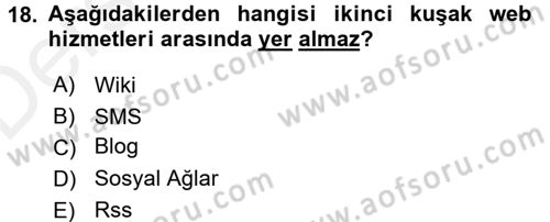 Spor ve Medya İlişkisi Dersi 2017 - 2018 Yılı 3 Ders Sınav Soruları 18. Soru