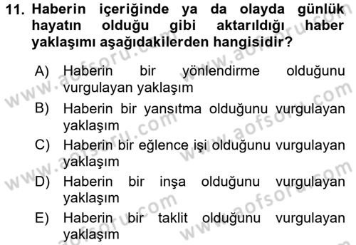 Spor ve Medya İlişkisi Dersi 2017 - 2018 Yılı (Final) Dönem Sonu Sınav Soruları 11. Soru