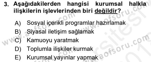 Spor ve Medya İlişkisi Dersi 2017 - 2018 Yılı (Final) Dönem Sonu Sınav Soruları 3. Soru