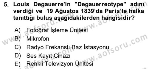 Spor ve Medya İlişkisi Dersi 2018 - 2019 Yılı 3 Ders Sınav Soruları 5. Soru