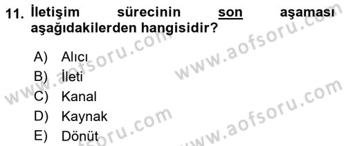 Spor ve Medya İlişkisi Dersi 2018 - 2019 Yılı Yaz Okulu Sınav Soruları 11. Soru