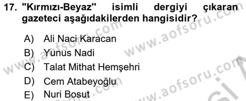 Spor ve Medya İlişkisi Dersi 2018 - 2019 Yılı Yaz Okulu Sınav Soruları 17. Soru