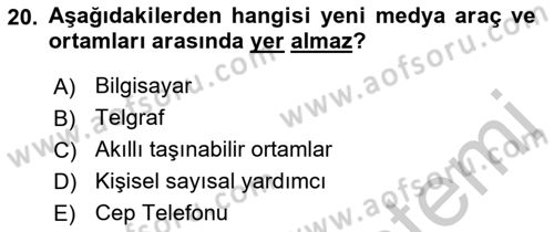 Spor ve Medya İlişkisi Dersi 2018 - 2019 Yılı Yaz Okulu Sınav Soruları 20. Soru