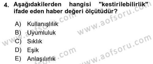 Spor ve Medya İlişkisi Dersi 2018 - 2019 Yılı Yaz Okulu Sınav Soruları 4. Soru