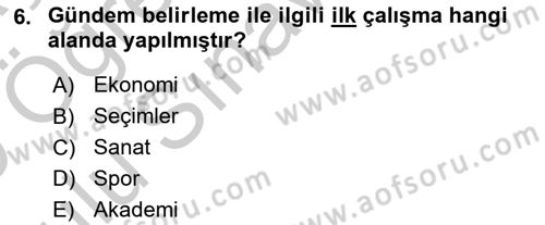 Spor ve Medya İlişkisi Dersi 2018 - 2019 Yılı Yaz Okulu Sınav Soruları 6. Soru