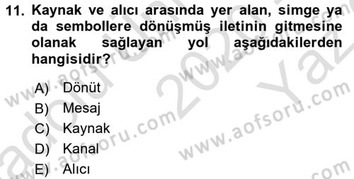 Spor ve Medya İlişkisi Dersi 2020 - 2021 Yılı Yaz Okulu Sınav Soruları 11. Soru
