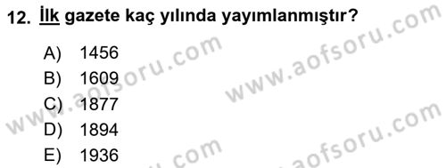 Spor ve Medya İlişkisi Dersi 2020 - 2021 Yılı Yaz Okulu Sınav Soruları 12. Soru