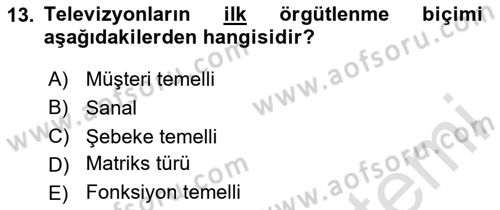 Spor ve Medya İlişkisi Dersi 2020 - 2021 Yılı Yaz Okulu Sınav Soruları 13. Soru