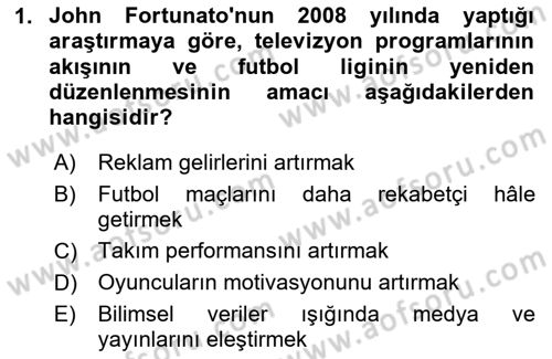 Spor ve Medya İlişkisi Dersi 2023 - 2024 Yılı (Vize) Ara Sınav Soruları 1. Soru