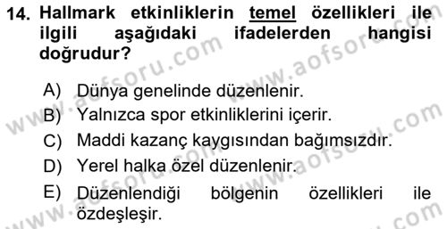Spor ve Medya İlişkisi Dersi 2023 - 2024 Yılı (Vize) Ara Sınav Soruları 14. Soru
