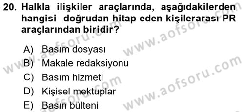 Spor ve Medya İlişkisi Dersi 2023 - 2024 Yılı (Vize) Ara Sınav Soruları 20. Soru