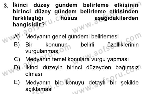Spor ve Medya İlişkisi Dersi 2023 - 2024 Yılı (Vize) Ara Sınav Soruları 3. Soru
