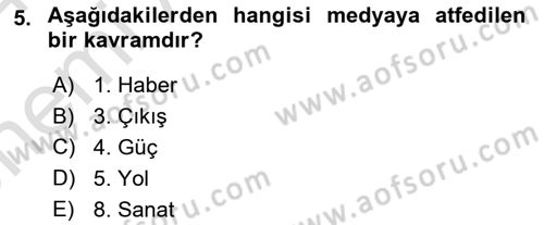 Spor ve Medya İlişkisi Dersi 2023 - 2024 Yılı (Vize) Ara Sınav Soruları 5. Soru