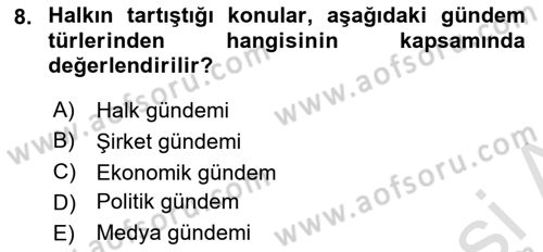 Spor ve Medya İlişkisi Dersi 2023 - 2024 Yılı (Vize) Ara Sınav Soruları 8. Soru