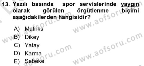 Spor ve Medya İlişkisi Dersi 2023 - 2024 Yılı (Final) Dönem Sonu Sınav Soruları 13. Soru