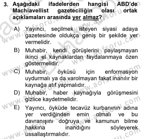 Spor ve Medya İlişkisi Dersi 2023 - 2024 Yılı (Final) Dönem Sonu Sınav Soruları 3. Soru