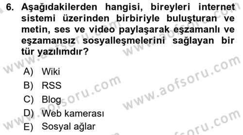 Spor ve Medya İlişkisi Dersi 2023 - 2024 Yılı (Final) Dönem Sonu Sınav Soruları 6. Soru