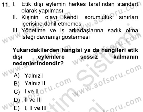 Sporda Liderlik Dersi Ara Sınavı Deneme Sınav Soruları 11. Soru