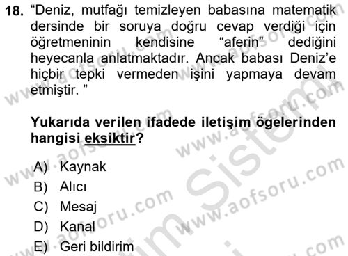 Sporda Liderlik Dersi Ara Sınavı Deneme Sınav Soruları 18. Soru