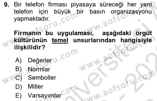 Sporda Liderlik Dersi Ara Sınavı Deneme Sınav Soruları 9. Soru