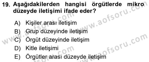 Sporda Liderlik Dersi Ara Sınavı Deneme Sınav Soruları 19. Soru