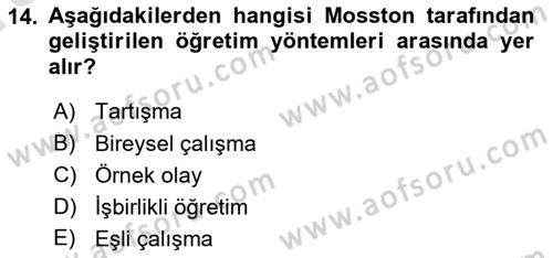 Spor Eğitimi Dersi Ara Sınavı Deneme Sınav Soruları 14. Soru