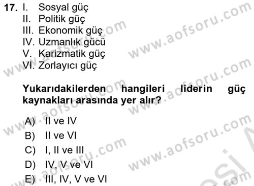 Spor Eğitimi Dersi Ara Sınavı Deneme Sınav Soruları 17. Soru