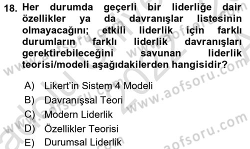 Spor Eğitimi Dersi Ara Sınavı Deneme Sınav Soruları 18. Soru