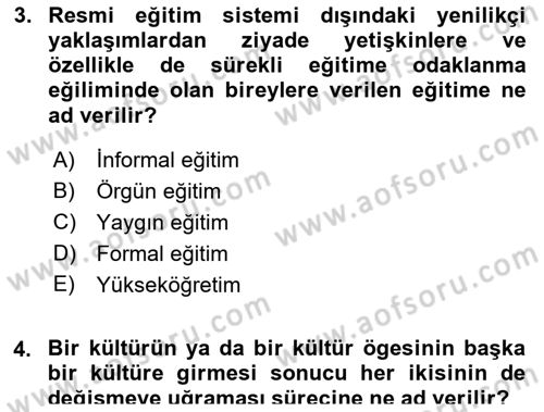 Spor Eğitimi Dersi Ara Sınavı Deneme Sınav Soruları 3. Soru