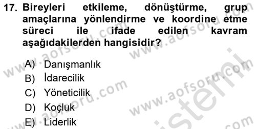 Spor Eğitimi Dersi Ara Sınavı Deneme Sınav Soruları 17. Soru